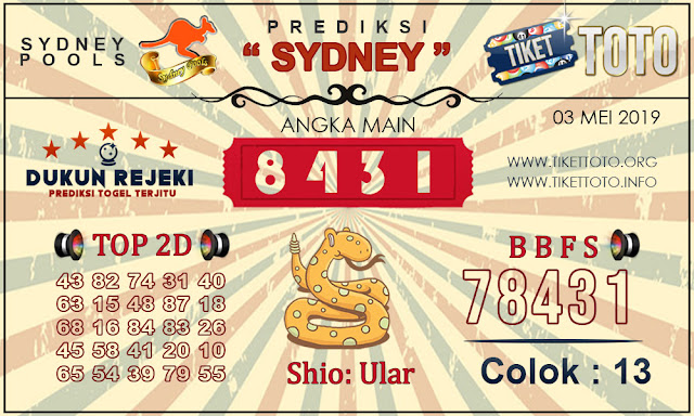 Prediksi Togel SYDNEY TIKETTOTO 03 MEI 2019