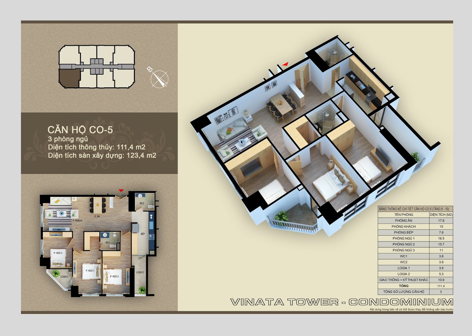 Căn hộ CO-05 dự án Vinata Tower Căn hộ CO-05 dự án Vinata Tower