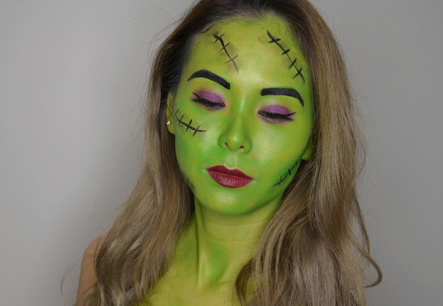 Bride of Frankenstein Halloween Makeup 