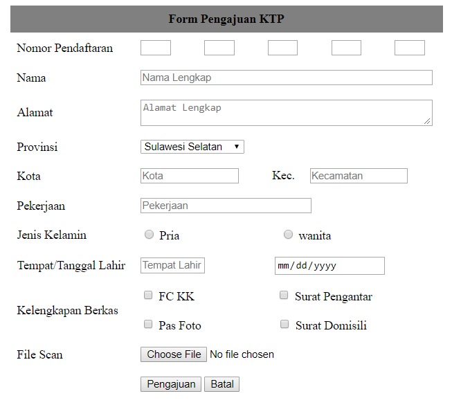Cara Membuat Form Sederhana Pada HTML