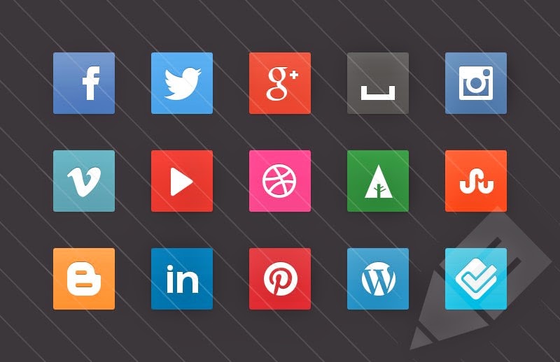 Free CSS3 Social Media Buttons