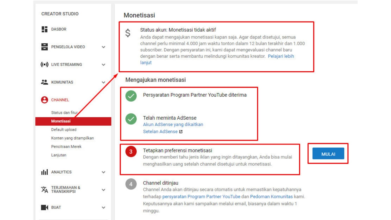 Cara Daftar Akun Adsense Untuk Channel Youtube