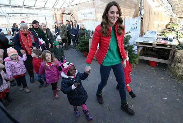 Kate Middleton wore Perfect Moment mini duvet ski jacket. Peterley Manor Farm to take part in Christmas activities