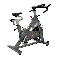 Sunny Health & Fitness SF-B1516 Commercial Indoor Cycling Bike, heavy-duty spin bike with 48.5 lb chrome flywheel and chain drive