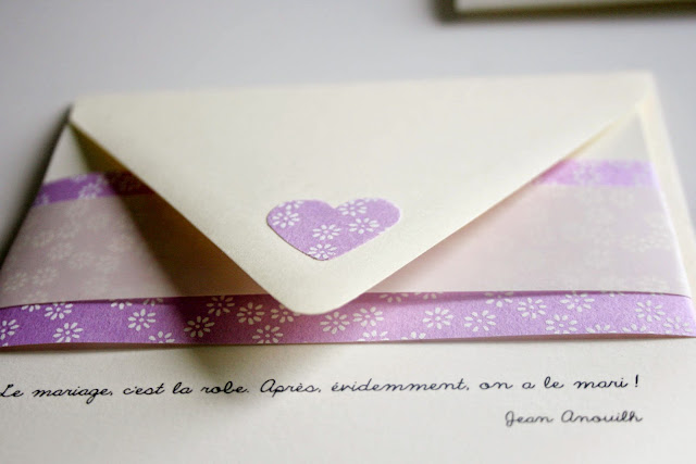 faire-part mariage romantique chic bohème papier japonais fait main 