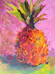 pineapple acrylic holiday painting paintings canvas still whitehouse amy artist stretched arizona contemporary x12 abstract oil january