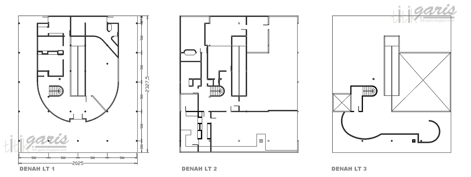 ReDrawing Villa Savoye karya Le Corbusier - Rumah Garis
