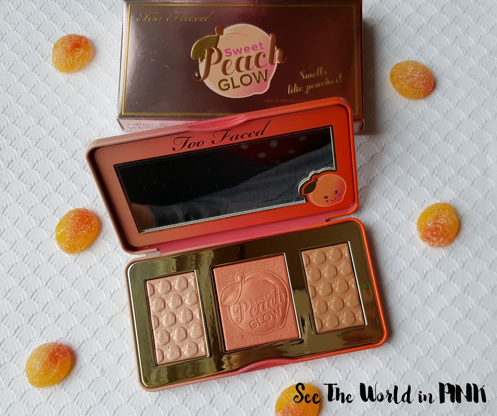 Ønske vogn Udvinding Too Faced Sweet Peach Glow Peach-Infused Highlighting Palette - Swatches  and Review! | See the World in PINK