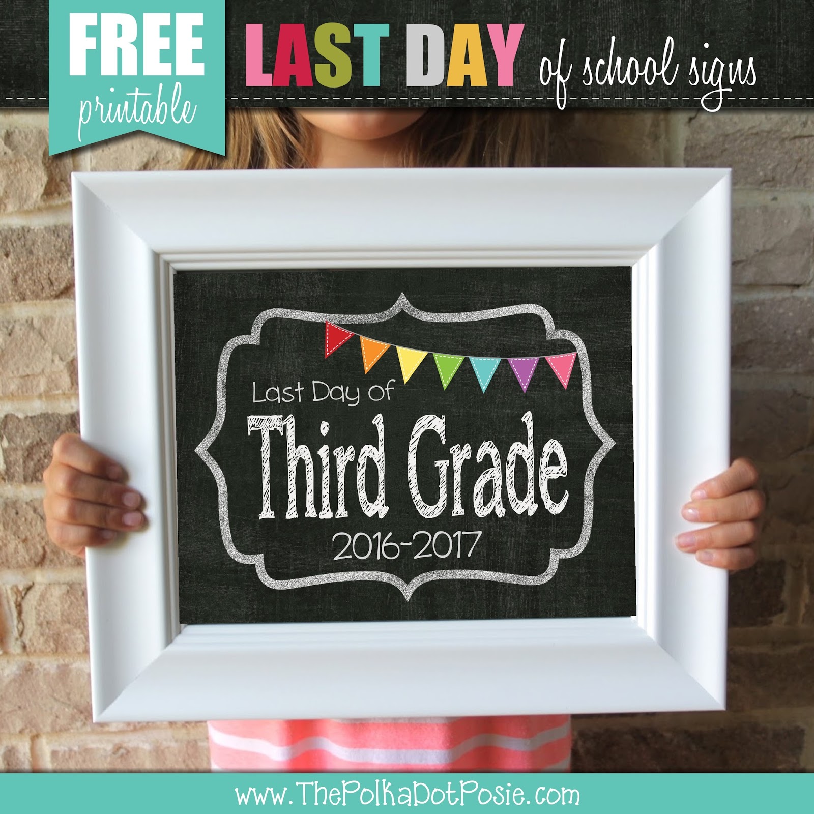 The Polka Dot Posie: No cost Printable Final Working day of Faculty Signs or symptoms! photograph about Printable Back to School Signs known as The Polka Dot Posie: No cost Printable Final Working day of Higher education Signs and symptoms!