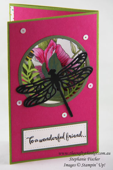 www.thecraftythinker.com.au, Inside the Lines, fun fold, Detailed Dragonfly, #thecraftythinker, Stampin Up Australia Demonstrator, Stephanie Fischer, Sydney NSW, Tutorial Stiched Shapes rectangles