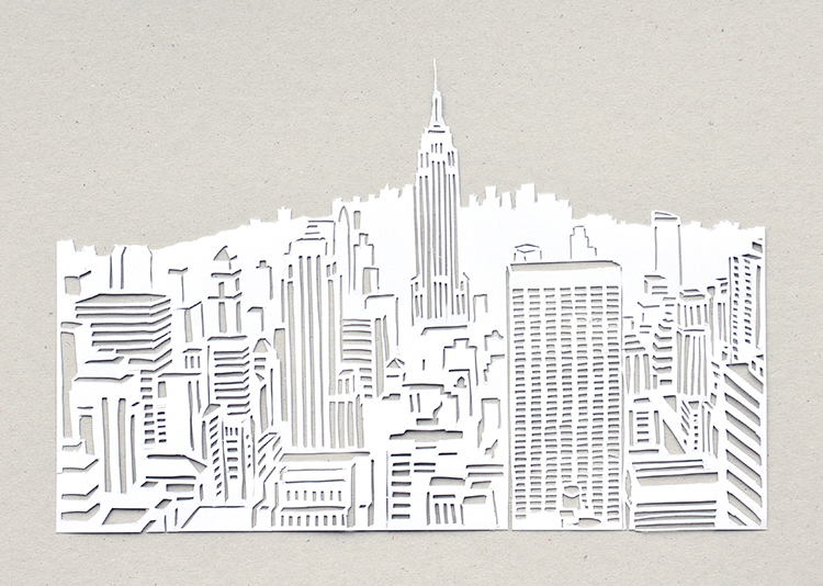 miss red fox: New York Papercut