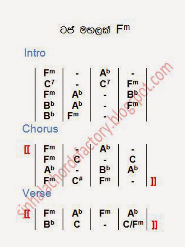 Taj Mahalak H R Jothipala Chords Factory English Sinhala Hindi