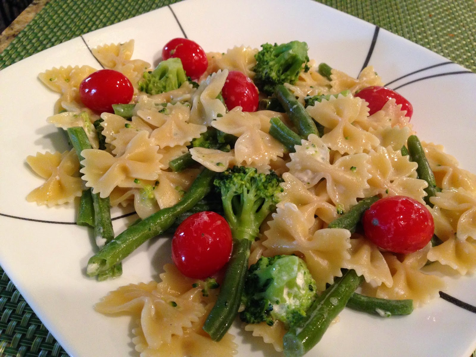 I Like to Bake and Cook Blog Vegetable pasta medley in a light cream sauce