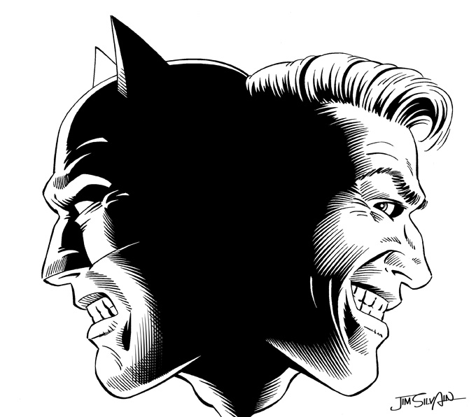 jim silvain desenho do batman e coringa
