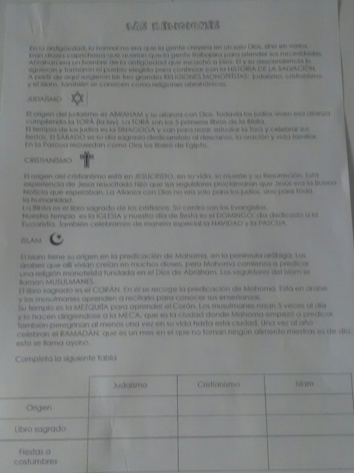 Blog de Religión Meseta de Orcasitas UN DIA EN CLASE DE RELIGION Blog de Religión Meseta de Orcasitas UN DIA EN CLASE DE RELIGION