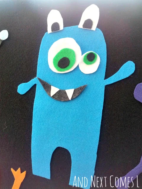Cute monster on the felt board