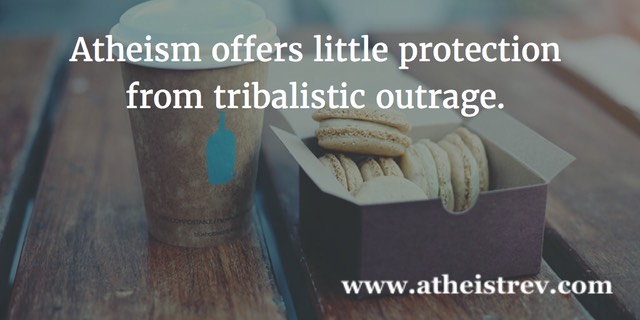 Atheism offers little protection from tribalistic outrage