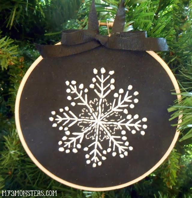 Embroidered Snowflake Ornament Tutorial at /