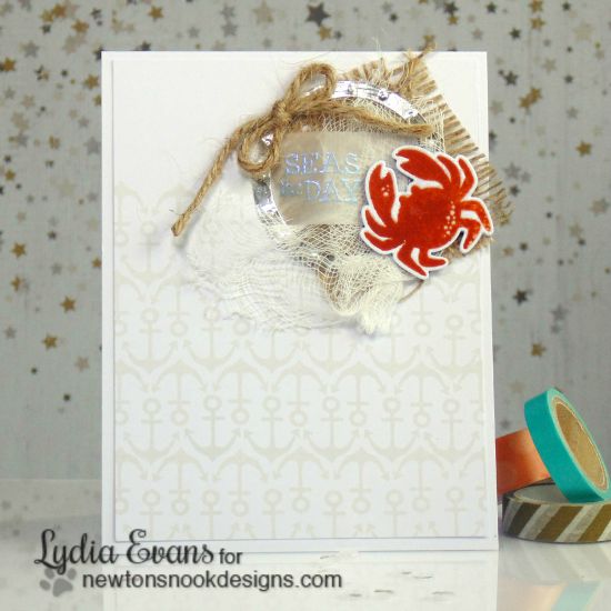 Crab card by Lydia Evans | Tranquil Tides Stamp Set by Newton's Nook Designs #sea #ocean #crab