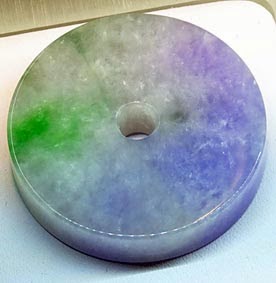 Round Jade Pendant Green and Lavender Round Jade Pendant Green and Lavender Color