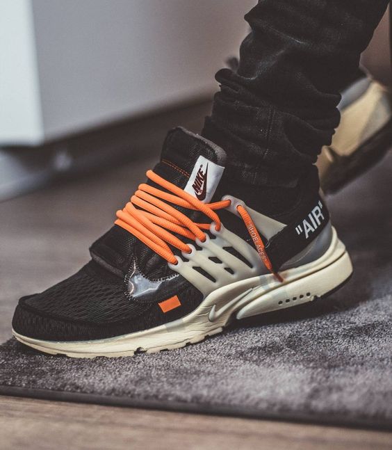 off white presto black on feet