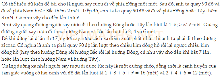Lời giải bài toán về người say rượu Lời giải cho bài toán về người say rượu, giai bai toan nguoi say ruou