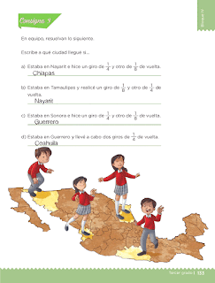Respuestas Apoyo Primaria Desafíos matemáticos 3ro Grado Bloque IV Lección 62 Una vuelta por México
