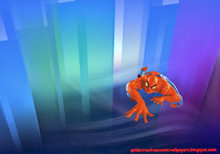 Spiderman desktop Wallpaper Spiderman Crawling and Climbing at Crystal Landscape Desktop wallpaper