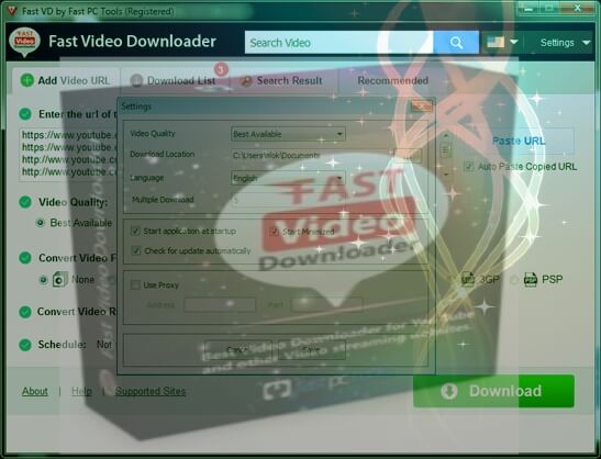 برنامج fast video downloader للكمبيوتر والهاتف مع مفتاح تفعيل قانوني