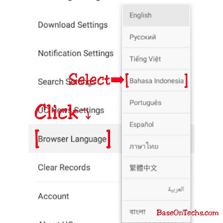 Select Browser Language -Bahasa Indonesia
