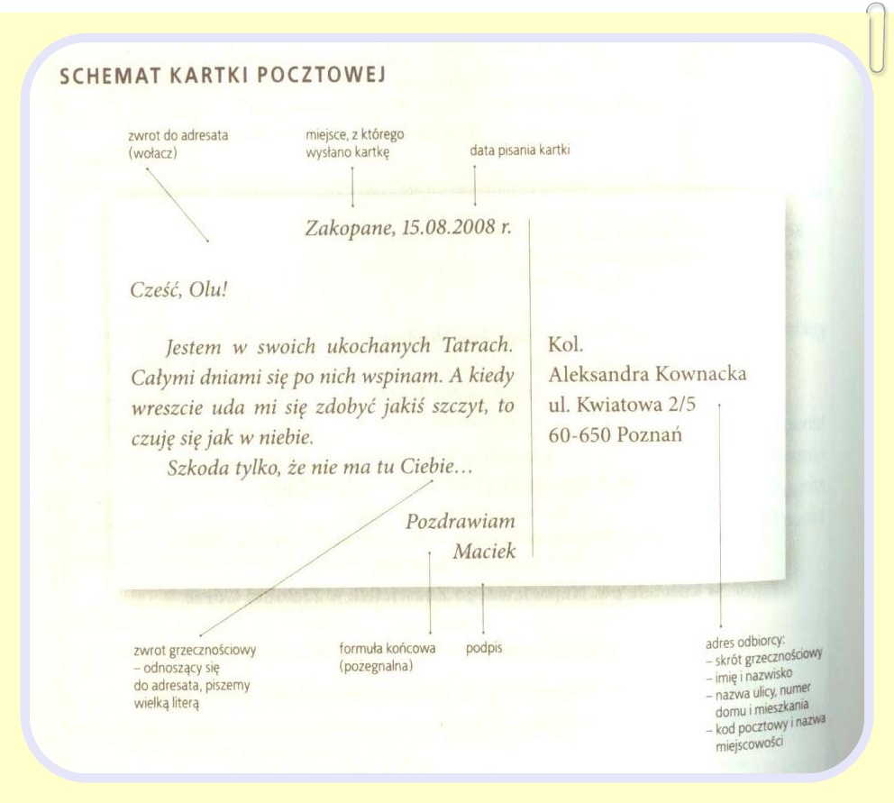 Pisanie Listu Klasa 2 Szkoły Podstawowej Blog z języka polskiego: Ćwiczenia przed sprawdzianem