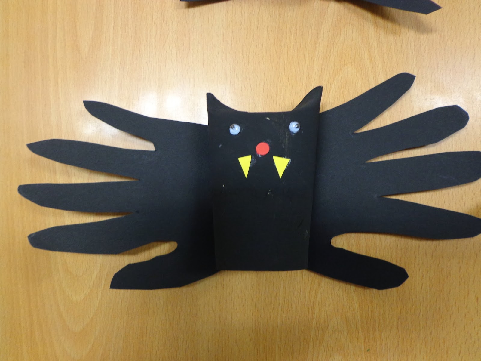 Reuse Crafts TP Bats and Hand Print Wings