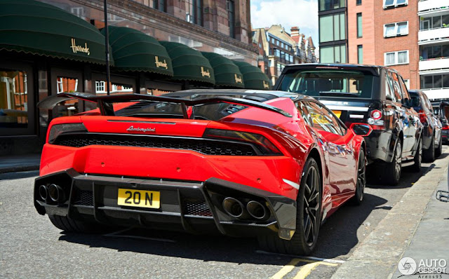 Red Aerodynamic Huracan by Mansory Spotted in London