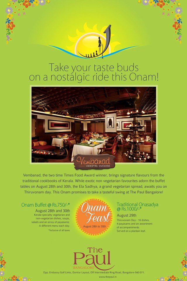 Foodie Delights Bangalore Life n Spice Where to have Onam Sadya in