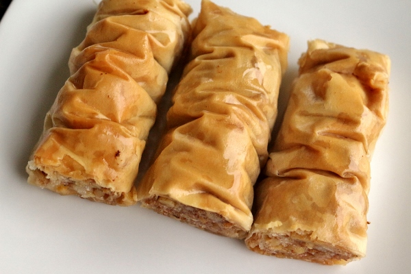 Bourma baklava, a rolled variation of baklava