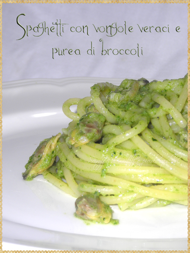 Spaghetti con vongole veraci e purea di broccoli 