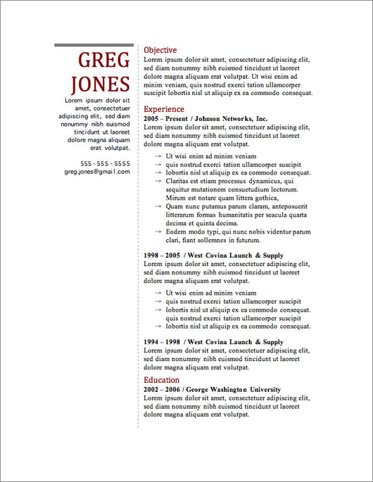 free resume templates google