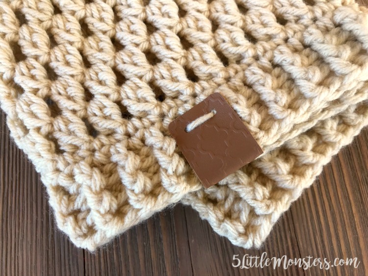 5 Little Monsters Embossed Leather Tags