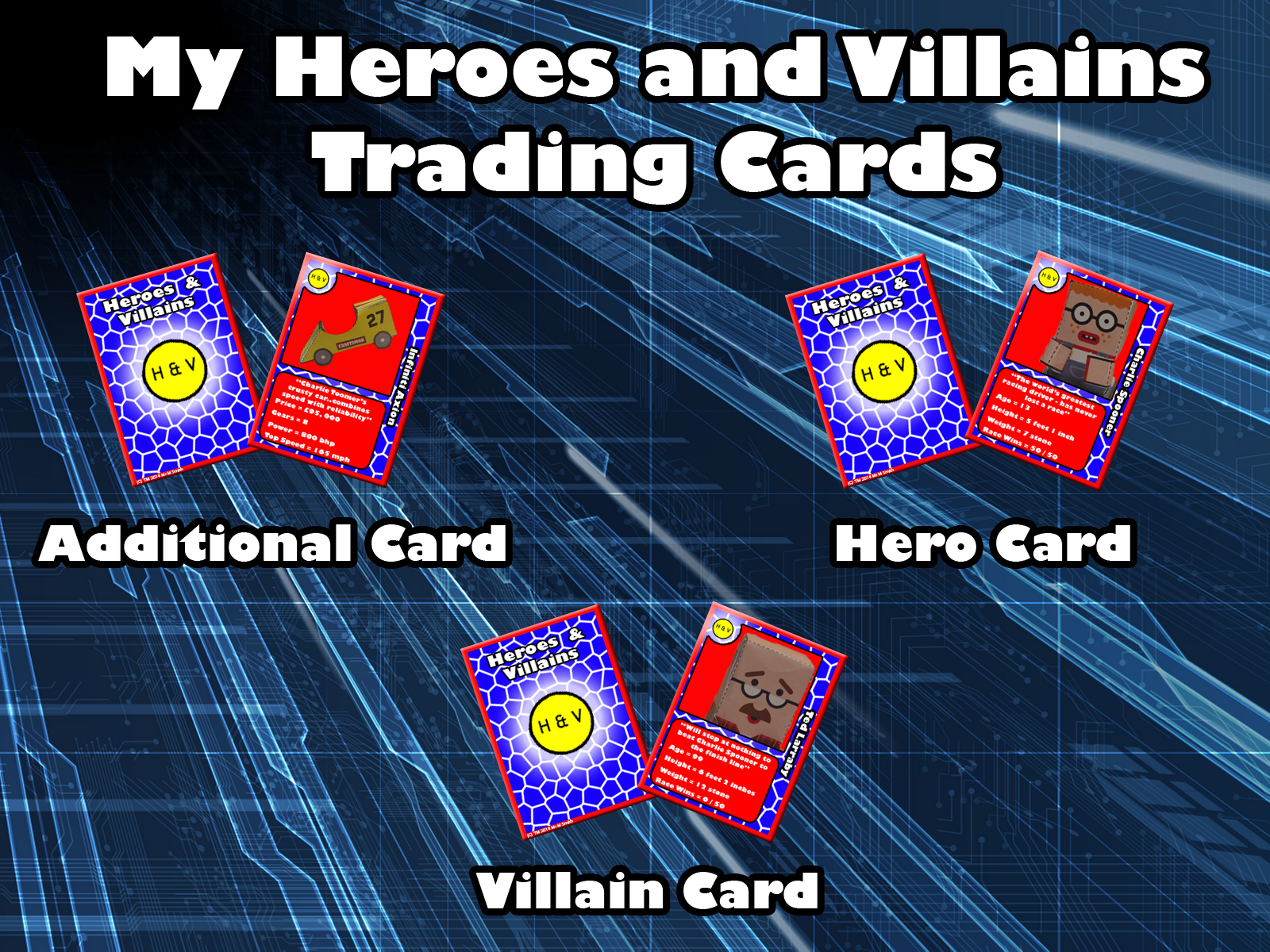 MrMJSmith.co.uk 9n4 Heroes and Villains Trading Cards Lesson 10