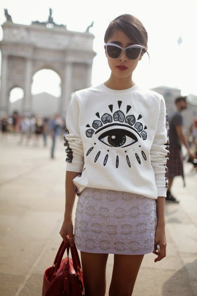 kenzo white eye sweatshirt