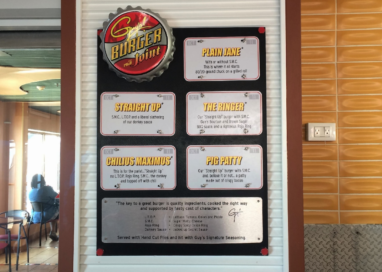 Chef Guy Fieri's Burger Joint is a Yummy Addition to Carnival Cruise