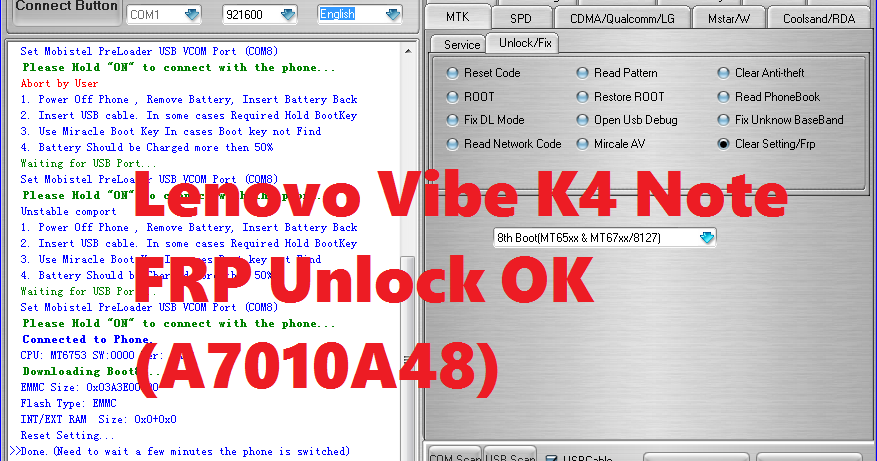 Lenovo Vibe K4 Note A7010a48 Frp Unlock Solution Free Computer Tricks