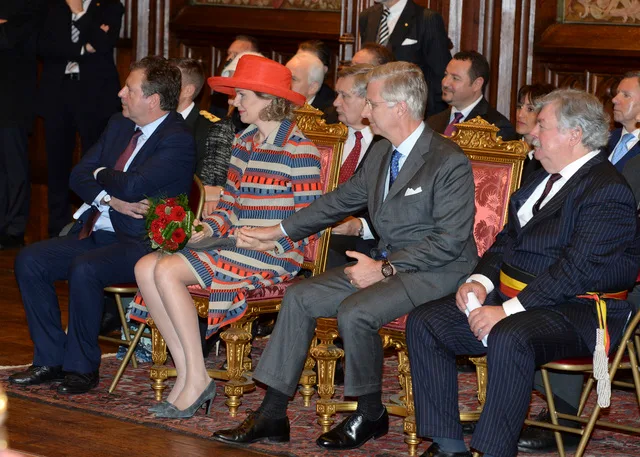 Queen Mathilde of Belgium visited the adapted work company Le Perron in Liege