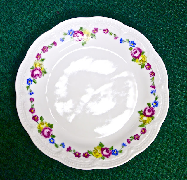 porcelain painting, hand painted porcelain, dessert plate, vintage style china