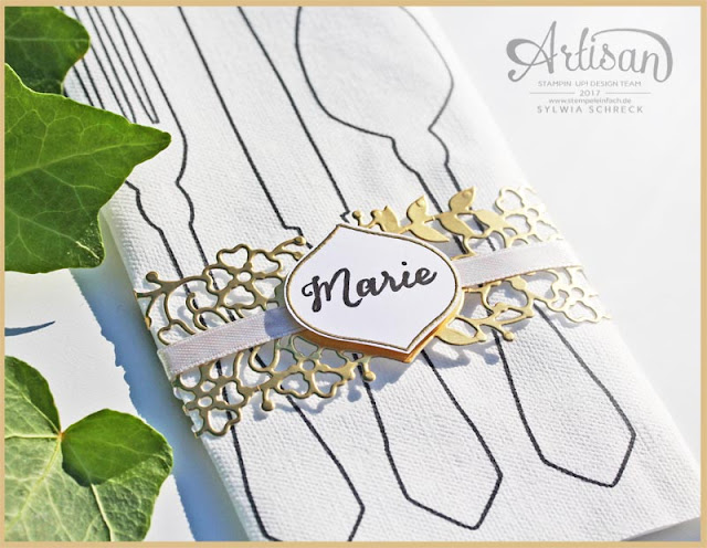 Serviettenringe in Gold selber machen by stempel einfach Serviettenringe selber machen, Stampin up!