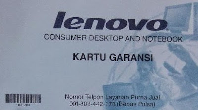 Contoh Kartu Garansi Lenovo