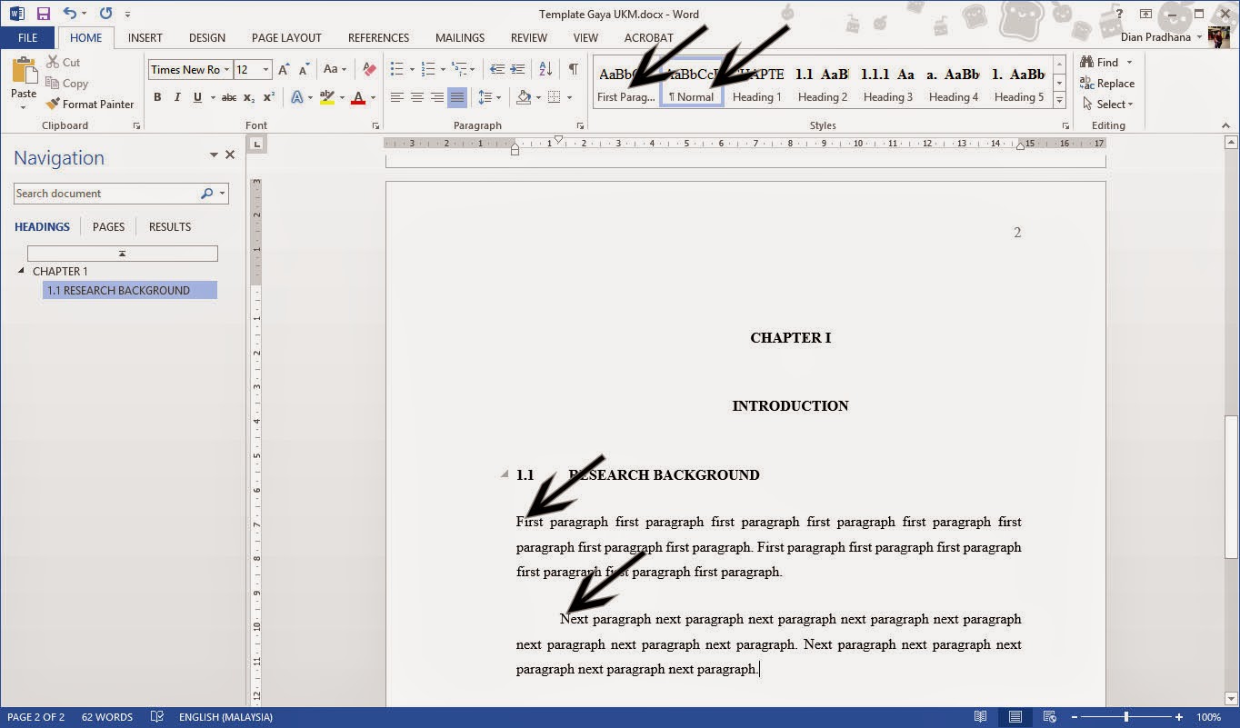 Gaya ukm template picture