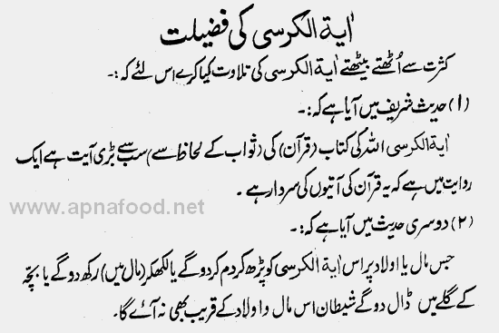 ayat kursi translation in urdu