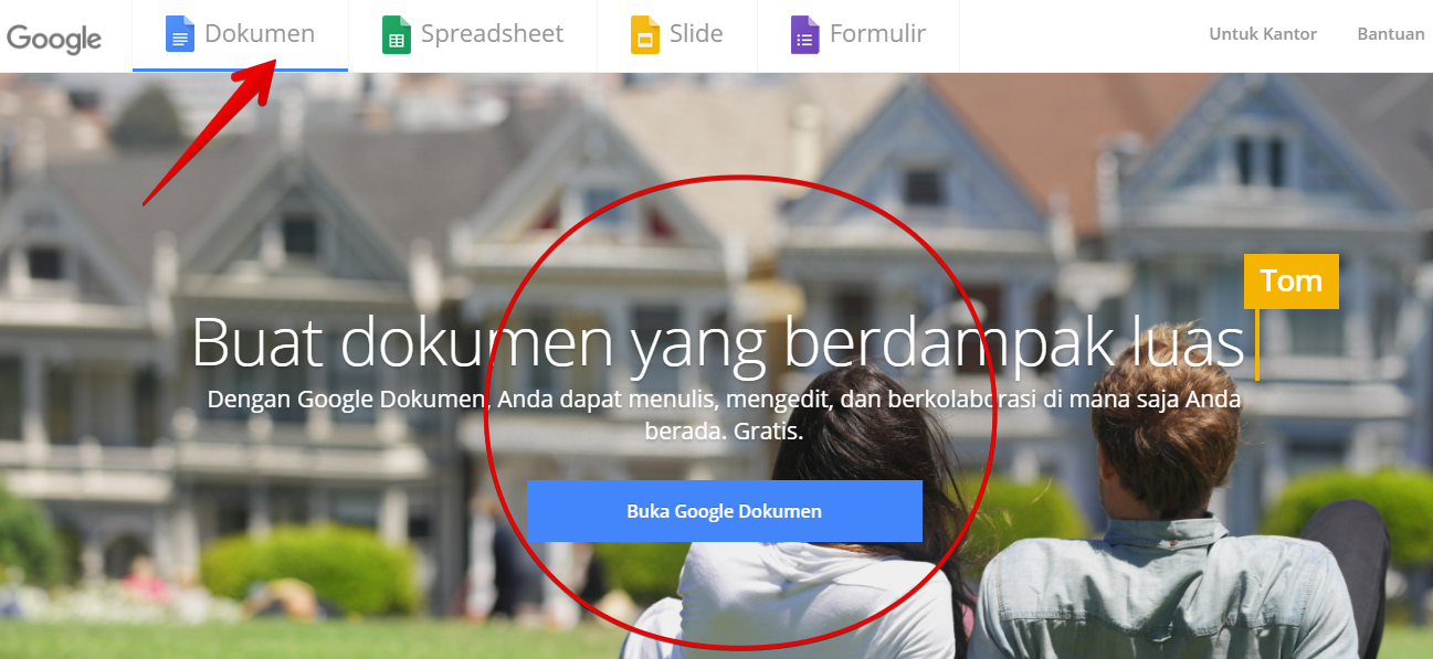 Halaman utama google docs Halaman utama google docs