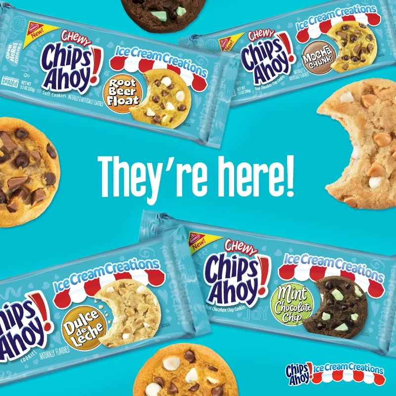Nabisco Chips Ahoy! Ice Cream Creations Mint Chocolate Chip Cookies, 9.5  Oz. 